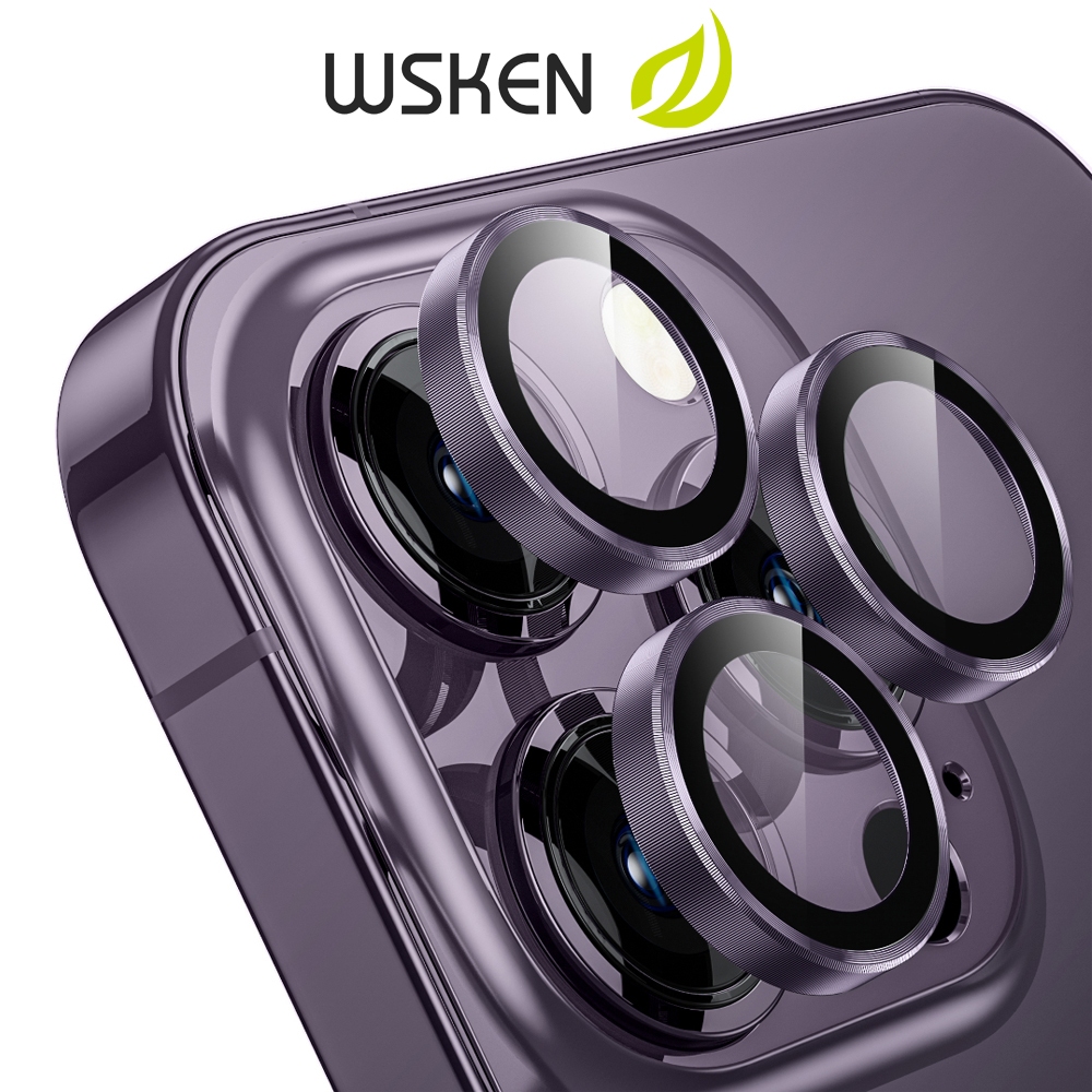 WSKEN สำหรับ iPhone 17ProMax/17Pro/13ProMax/15/14/12ProMax/12Pro/11ProMax/11Pro ตัวป้องกันเลนส์กล้อง,HD กระจกนิรภัยโลหะ