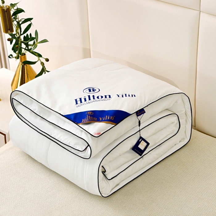 【ส่งไทย】ผ้านวม 100% ของแท้ผ้าห่มไหม Hilton เกรดโรงแรม 5ดาว มีบางๆ/หนา ผ้าห่ม อ่อนนุ่ม เย็น เนียน ขนาด 5,6,7ฟุต