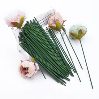 10 ชุด ลวดก้านดอกไม้ DIY ลวดเหล็กพันก้านดอกไม้ ก้านไม้ไผ่ เทปกาวเขียว สำหรับทำดอกไม้ปลอม จัดช่อดอกไม้ ราคาส่ง