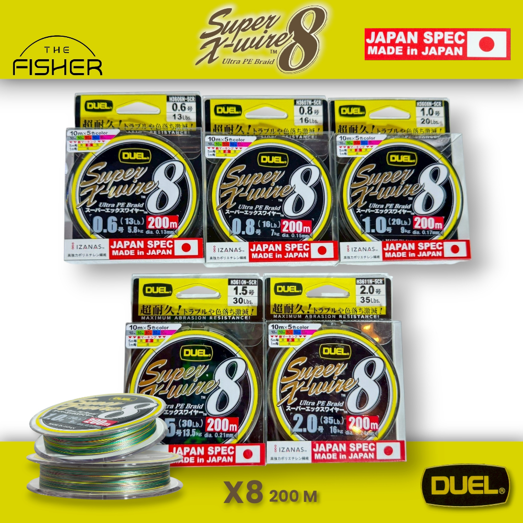 A03 IZANAS สายพีอี DUEL รุ่น SUPER X-WIRE 8(ถัก8) ยาว200M JAPAN SPEC