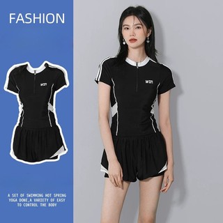ชุดว่ายน้ำผู้หญิง แขนสั้นขาสั้น ไซส์ M-XL ชุดว่ายน้ำแฟชั่น เสื้อ+กางเกง ใส่สบาย พร้อมส่ง SWIM-99