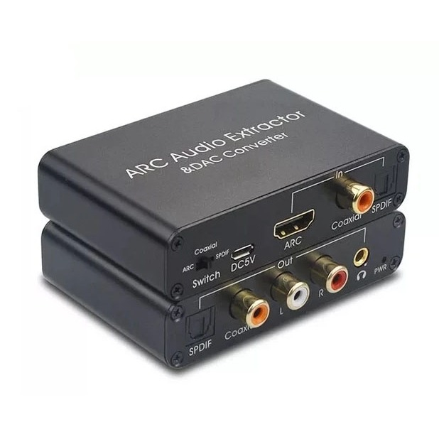 HDMI ARC Audio Extractor DAC Converter อะแดปเตอร์ไฟเบอร์ Coaxial SPDIF Coaxial RCA 3.5มม.
