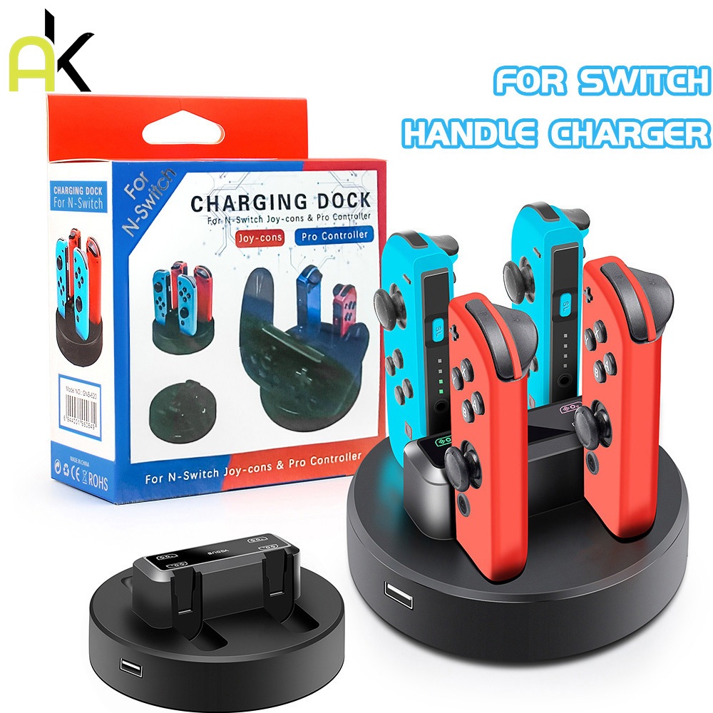 AK 5 Controller Charger จอแสดงผล LED แท่นชาร์จสําหรับ Niteno Switch Nintendoswitch NS Joy-con อุปกรณ