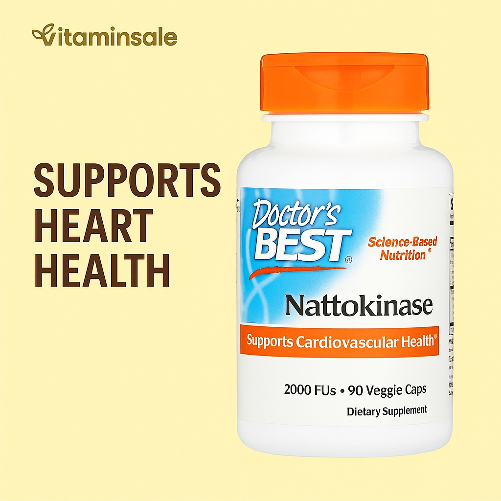 Doctor's Best Nattokinase 2000 FU บำรุงหลอดเลือด ลดลิ่มเลือด 90 แคปซูล