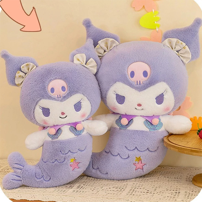 Sanrio หมอนตุ๊กตานุ่ม รูปการ์ตูนเมโลดี้ คุโรมิ Kuromi นางเงือกน่ารัก ของขวัญวันเกิด สําหรับผู้หญิง - รูปที่ 5