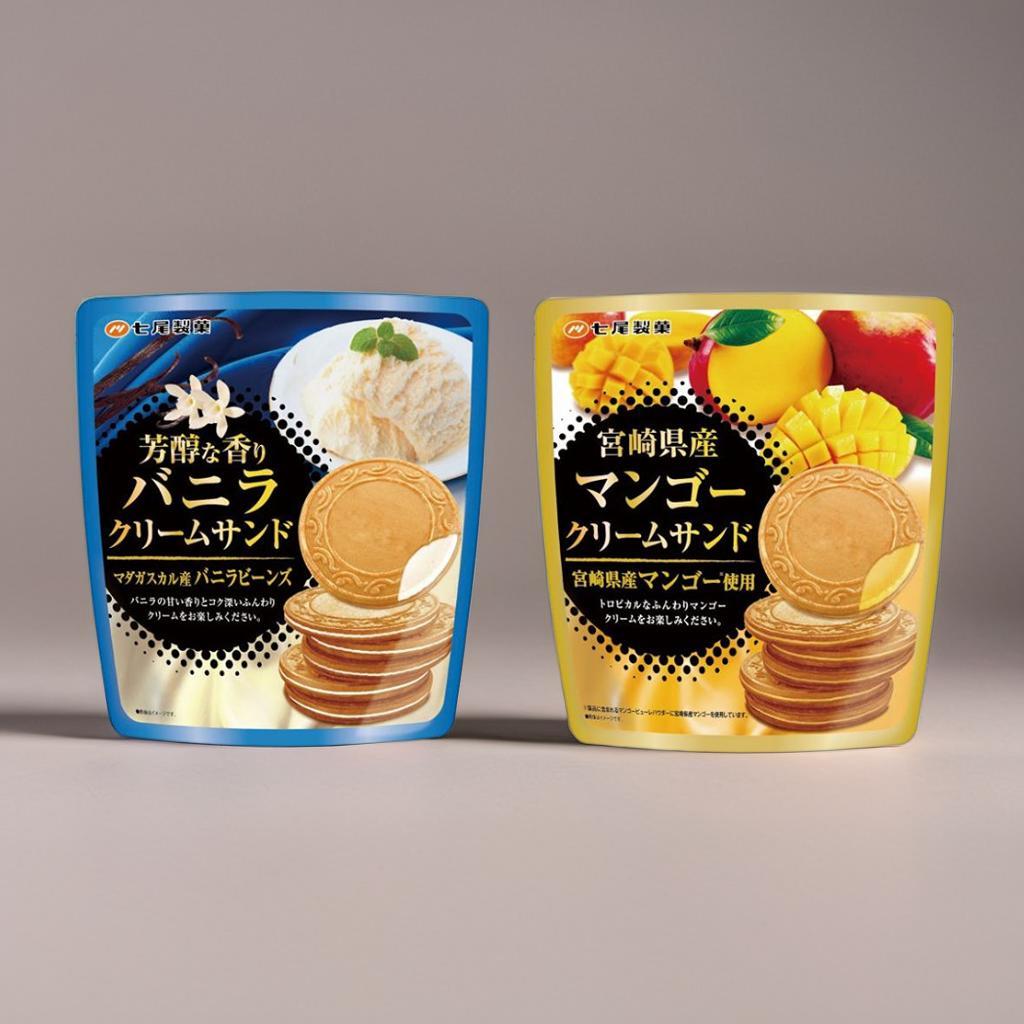 ขนมญี่ปุ่นนำเข้าNanao Seika Cream Sand รสมะม่วง/วานิลลา ขนมครีมแซนด์สอดไส้ ครีมหอมละมุน เนื้อนุ่ม ของว่าง ของฝากพรีเมียม