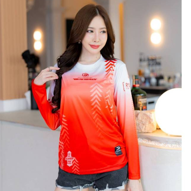 เสื้อวิ่ง RUN FOR HEALTH แขนยาว ผ้าไมโครมันเกรดพรีเมียม ใส่สบายแห้งง่ายไม่ร้อน ไล่เฉดสีผลิตโรงงานไทย