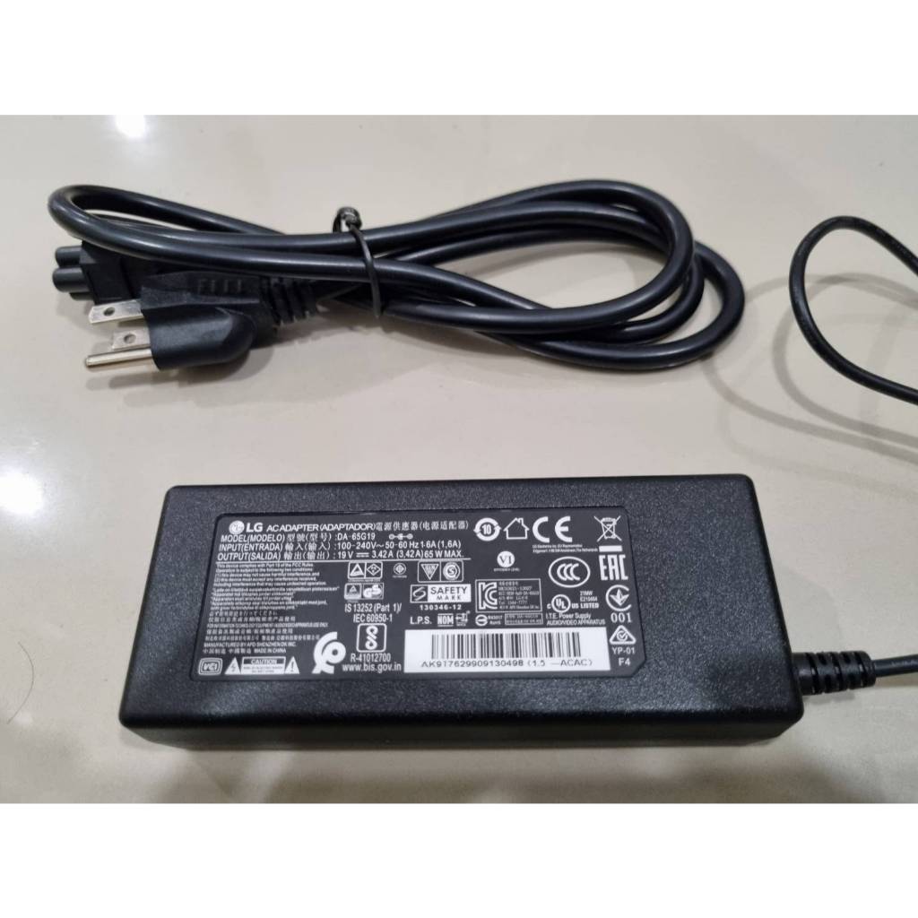 Adapter อแดปเตอร์ LG 19V/3.42A (65W) รุ่น DA-65G19 หัวเข็ม (6.5*4.4mm) ของแท้ศูนย์ LG