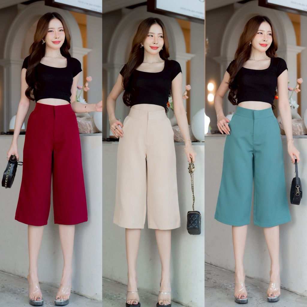 กางเกง 5 ส่วน ตะขอหน้า ผ้าเปเป้ [OK]