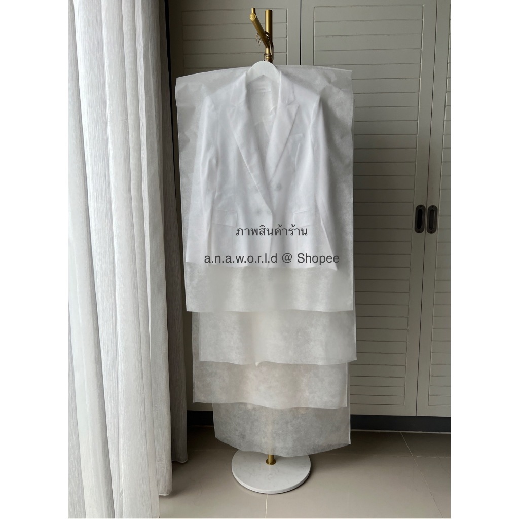 a.n.a.w.o.r.l.d ถุงคลุมเสื้อ ผ้าสปันบอนด์ (สีขาว) มีให้เลือก 4 ขนาด - รูปที่ 6
