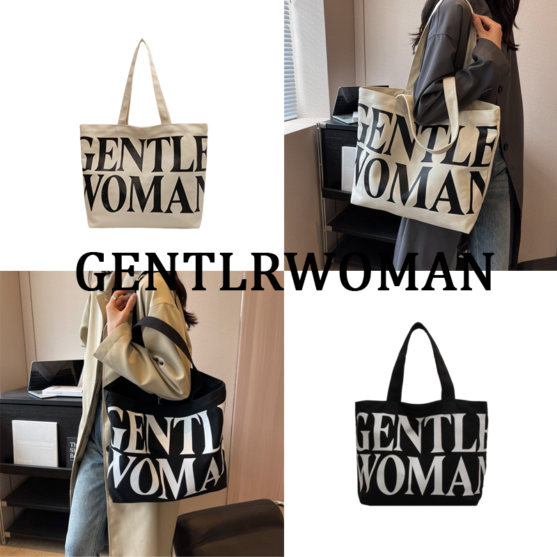 🚚พร้อมส่ง🔥🔖มีแท็ก GENTLEWOMAN Canvas Shoulder Tote Bag👜กระเป๋าผ้า 💯กระเป๋า gentl