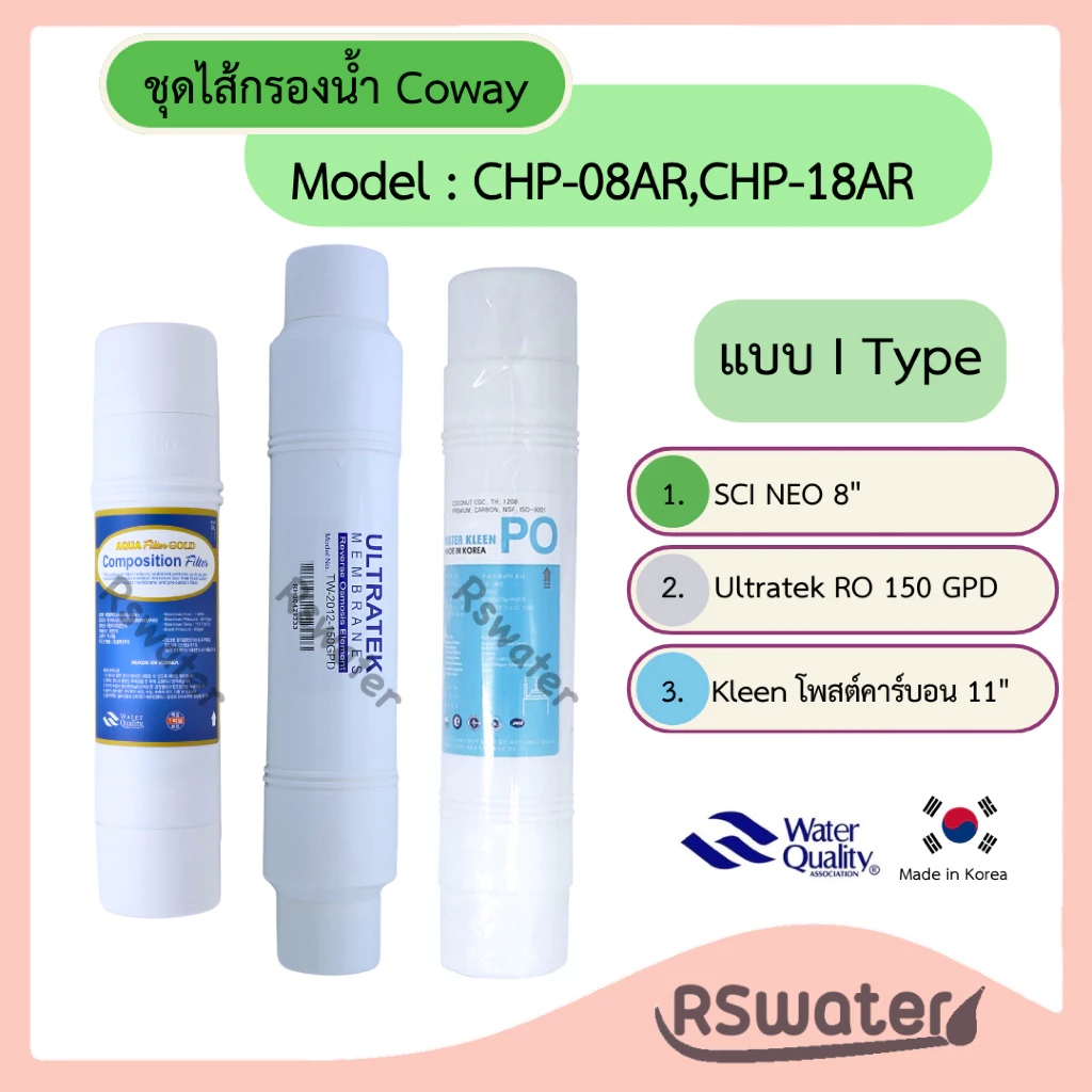 ไส้กรองน้ำ อินไลน์ ระบบอาร์โอ สำหรับ Coway รุ่น CHP-08AR / CHP-18AR / วิลล่าเอ็ม thumbnail 5