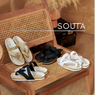 The Negi - Souta🍵รองเท้าแตะสไตล์วินเทจ ฟลิปฟลอบ รุ่นสายทอนิ่มรวมสี >> ไซส์ 35-45 EU