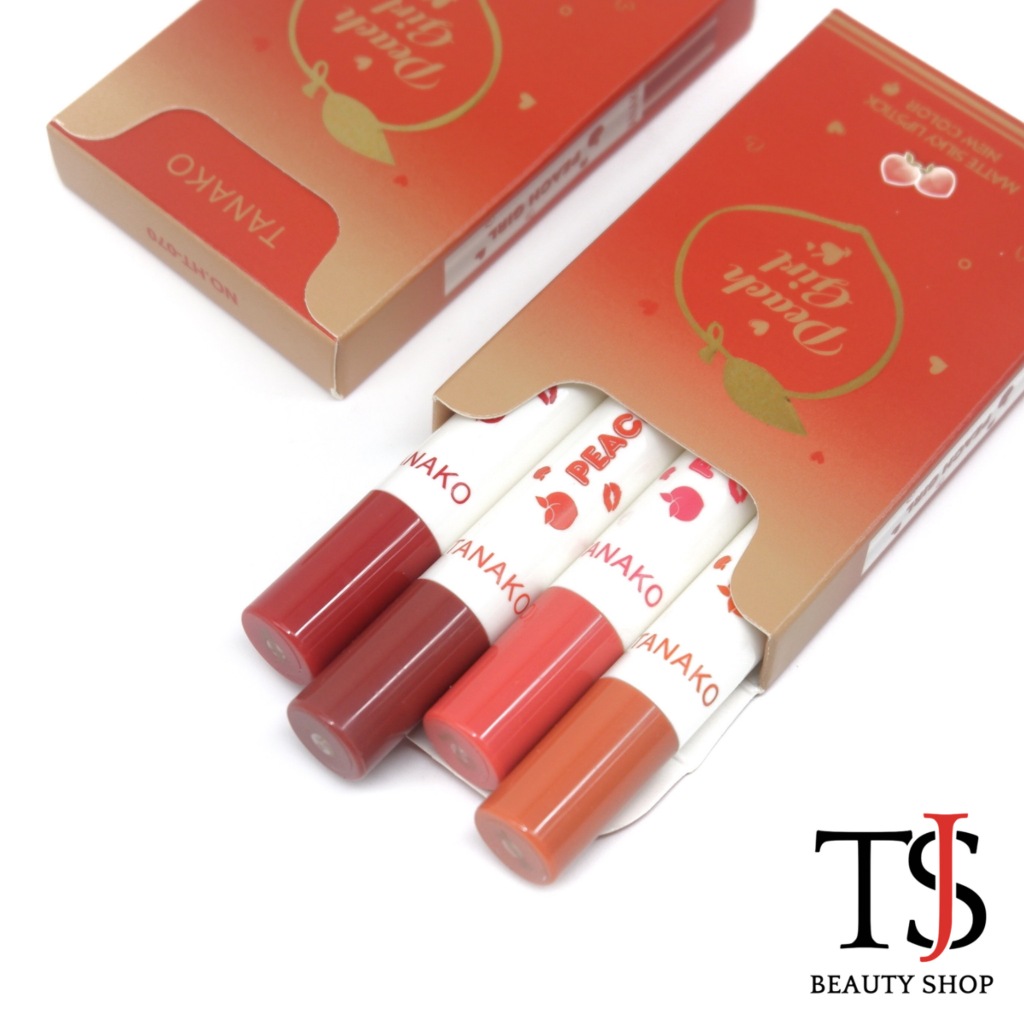 {เซต} TANAKO Peach Girl Matte Silky Lipstick ลิปสติกเนื้อแมทต์ เนียนนุ่ม เติมเต็มริมฝีปาก no.HT070