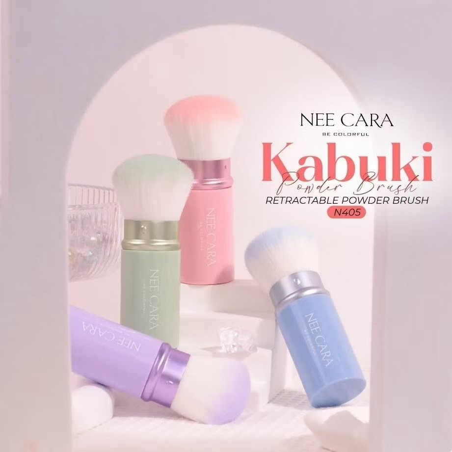 Nee Cara Retractable Powder Brush #N405 นีคาร่า แปรงแต่งหน้า ขนแปรงนุ่ม สัมผัสเบาสบาย พกพาง่าย ราคา ถูกที่สุด ดีลบีเคเค แกลเลอรีภาพที่ 5