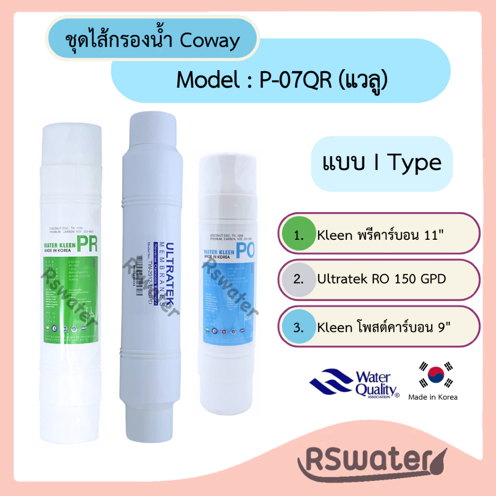 ชุดไส้กรองน้ำอินไลน์ Kleen สำหรับ Coway P-07QR thumbnail 3