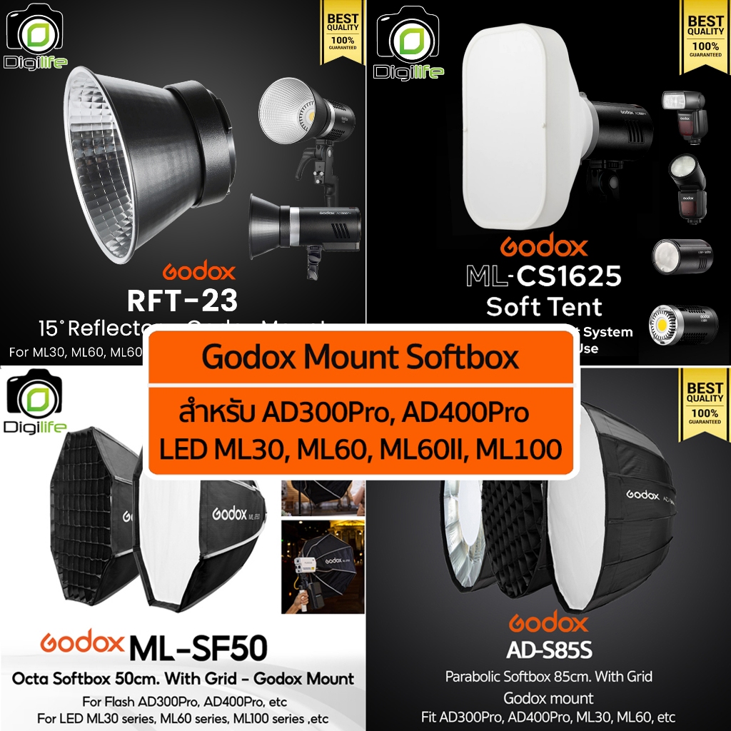 Godox Softbox- Godox Mount -สำหรับ AD300Pro, AD400Pro, ML30 , ML60, ML60II, ML100Bi, ML100R