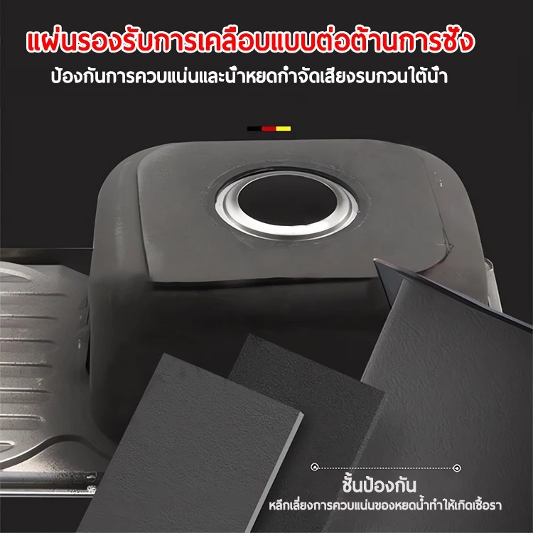 【แถมก๊อกน้ำฟรี】GERMANY อ่างล้างจานสแตนเลส 304 กันสนิม พื้นที่กว้างสำหรับวางจานและหั่นผัก อเนกประสงค์ใช้ในห้องครัว thumbnail 9