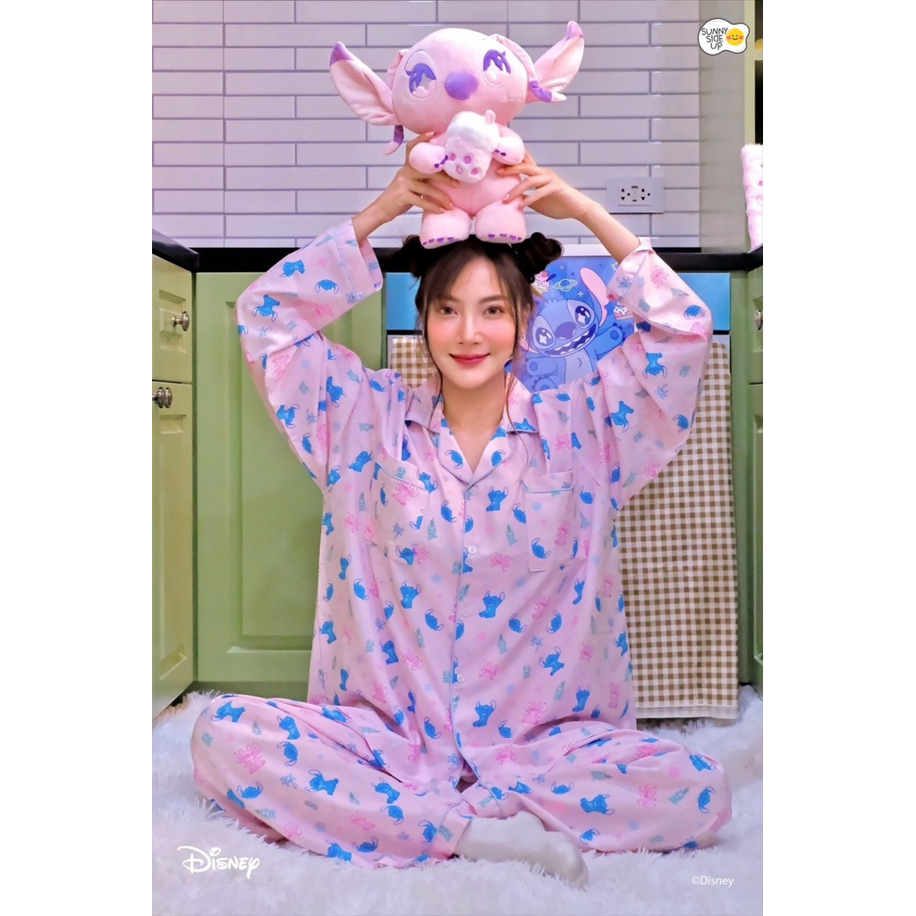 Sunnysideup - ชุดนอน Stitch collection Hawaii Pink limited