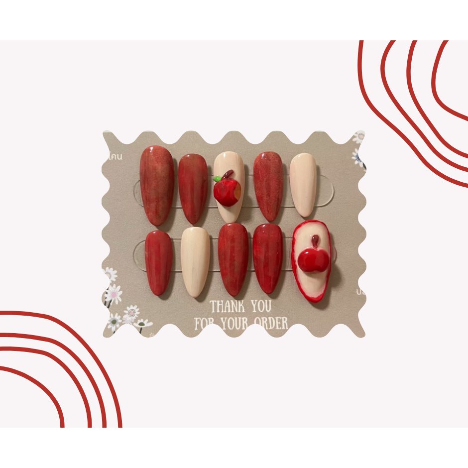 #001 PK NAILSเล็บปลอมสีเจลแท้ 100%