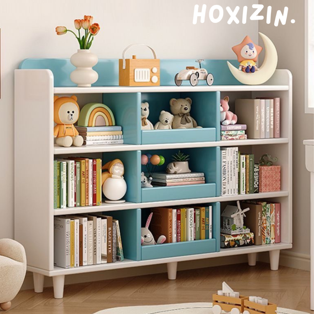 ชั้นวางหนังสือสำหรับเด็ก Bookcase ชั้นวางของอเนกประสงค์ สีสันสดใส หยิบจับสะดวก ไม้คุณภาพดี