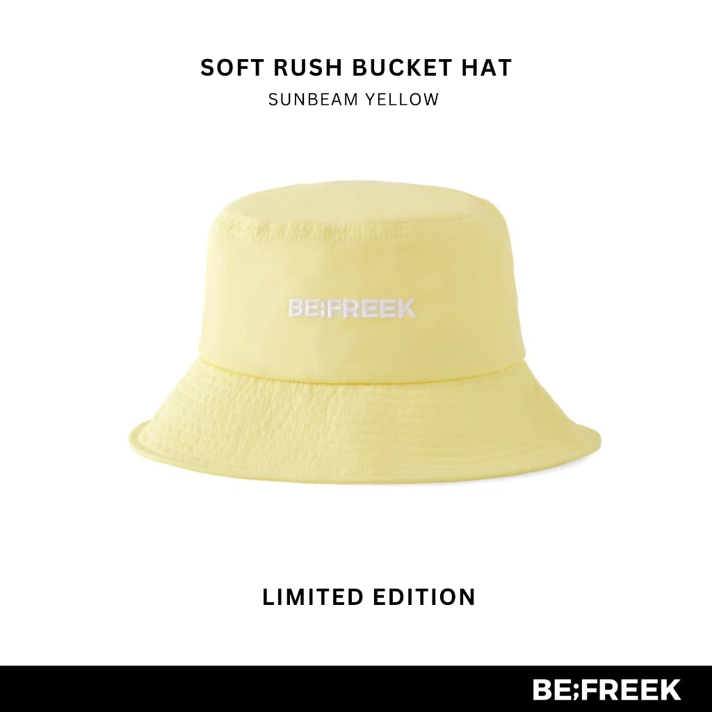 BE;FREEK Sunbeam Yellow Bucket Hat Basic Logo หมวกบักเก็ต สีเหลืองอ่อน โลโก้เบสิก BE;FREEK (สินค้าพร้อมส่ง)