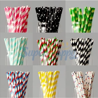 หลอดกระดาษ( Pack10/25ชิ้น) ย่อยสลายได้ หลอดดูดน้ำรักษ์โลก หลอดใช้แล้วทิ้ง(Paper Straw Biodegradable)