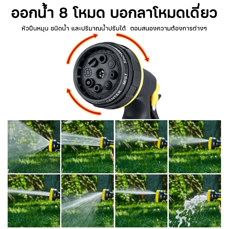 💦ไม่ต้องติดตั้ง💦ชุดอุปกรณ์สายยางรดน้ำต้นไม้ ชุดอุปกรณ์หัวฉีดน้ำ ม้วนสายยางรดน้ำ 10โหมดการพ่นน้ำ รดน้ำต้นไม้ - รูปที่ 2