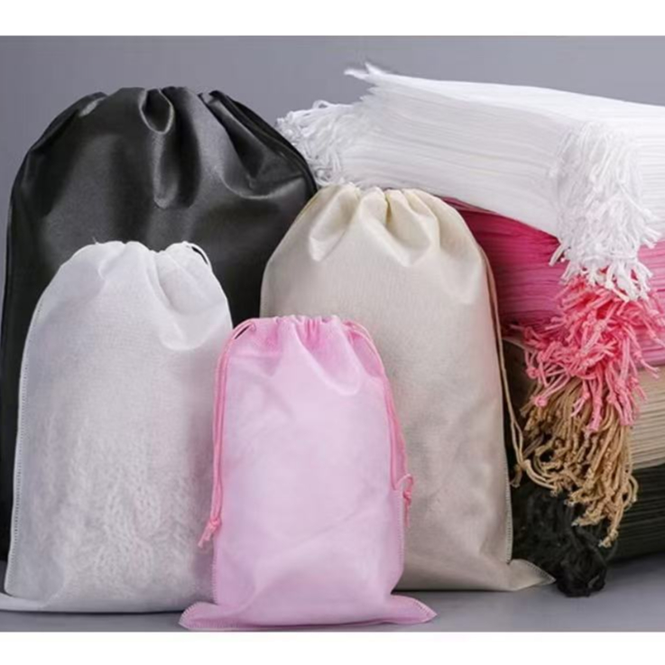 ✅พร้อมส่งจำนวนมาก✅ถุงผ้าสปันบอนด์ ใส่กระเป๋า รองเท้า กันฝุ่น มีเชือกหูรูด มีหลายขนาด เล็ก/ใหญ่