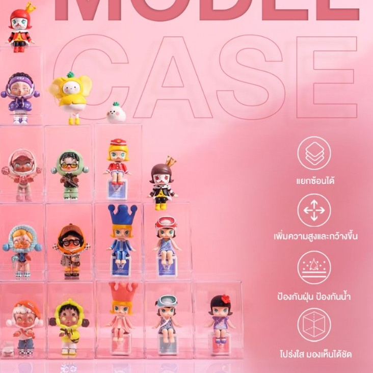 Model Case กล่องโมเดล สีโปร่งใส วางซ้อนกันได้ ป้องกันฝุ่น กันน้ำ