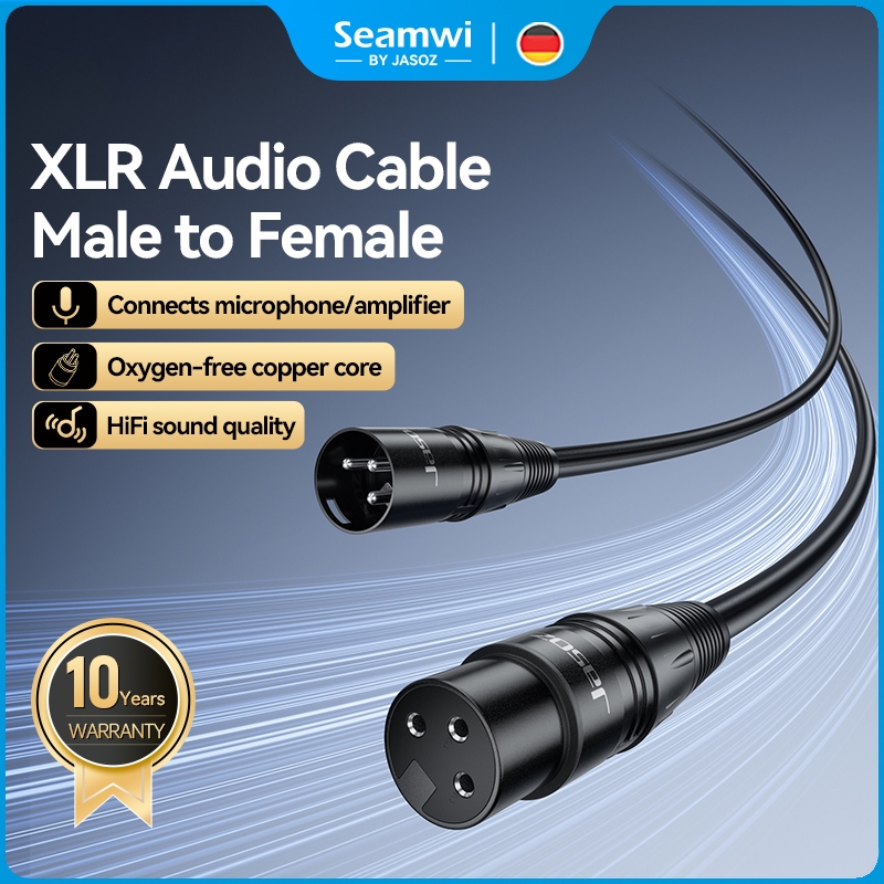 ⚡ส่งจาก กทม⚡Seamwi XLR สายเคเบิลไมโครโฟนพรีเมี่ยม ตัวผู้ ต่อสาย AUX ตัวเมีย สายต่อไมโครโฟน