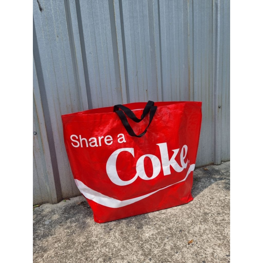 กระเป๋าเนื้อผ้ากระสอบงาน Coke ใบใหญ่ๆๆๆ (สายถือคละสี)