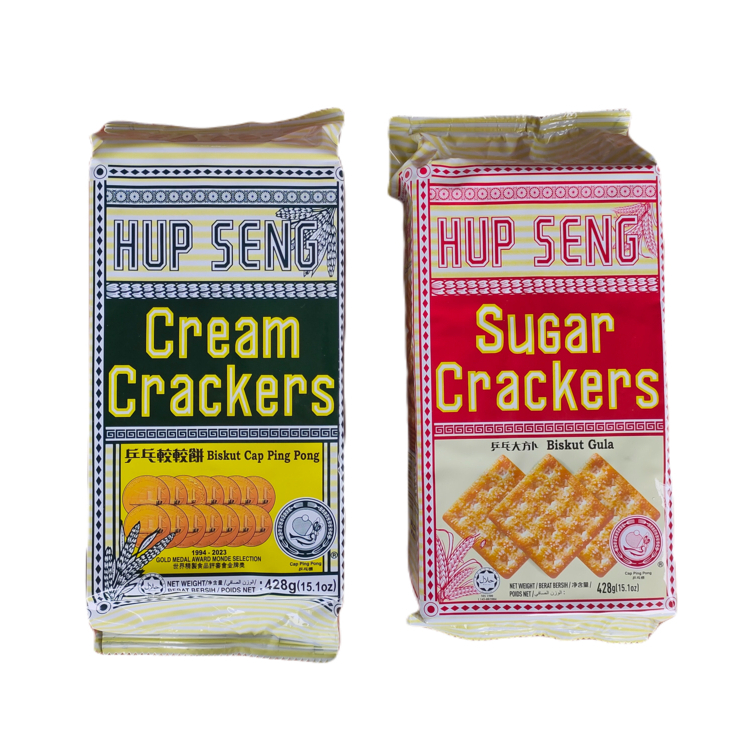 (พร้อมส่ง) HUP SENG Cream/Sugar Cracker รสครีม/น้ำตาล น้ำหนัก 428 กรัม แครกเกอร์ยอดนิยม
