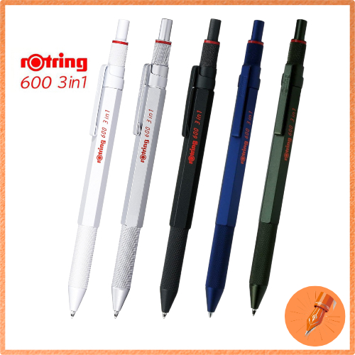 rOtring 600 Series 3in1 MultiPen Premium Writing Instrument with Mechanical Pencil and Ballpoint Pen