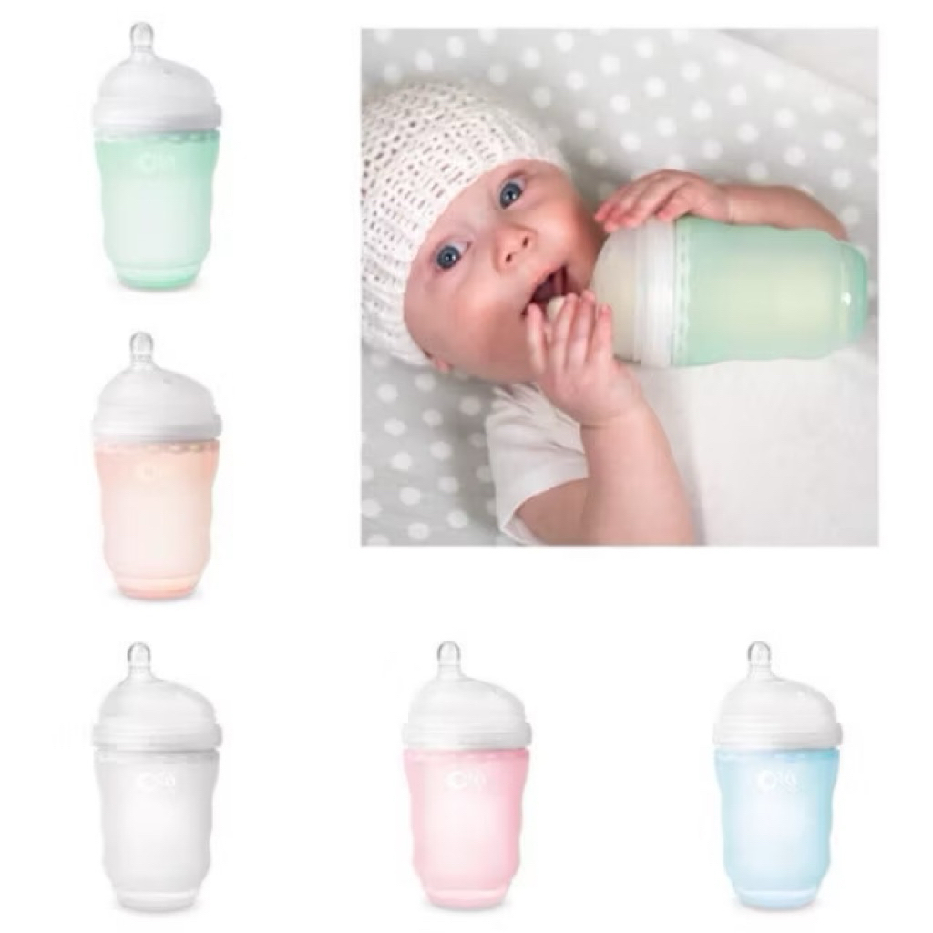 Olababy gentlebottle  ขวดนมซิลิโคน 8 ออนซ์ สีเขียว พร้อมจุกสำหรับ 3 เดือนขึ้นไป