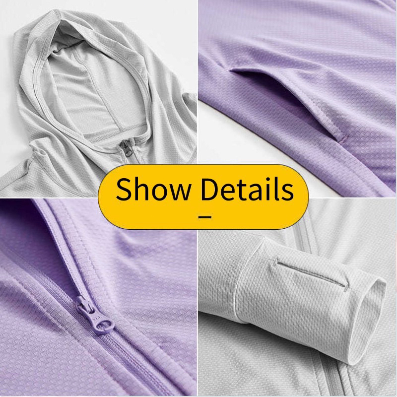 เสื้อฮู้ดกันแดด เสื้อกันยูวี UPF50+ เนื้อผ้าบางใส่สบาย เสื้อเย็น ยูนิเซ็กส์ เหมาะสำหรับฤดูร้อน - รูปที่ 7