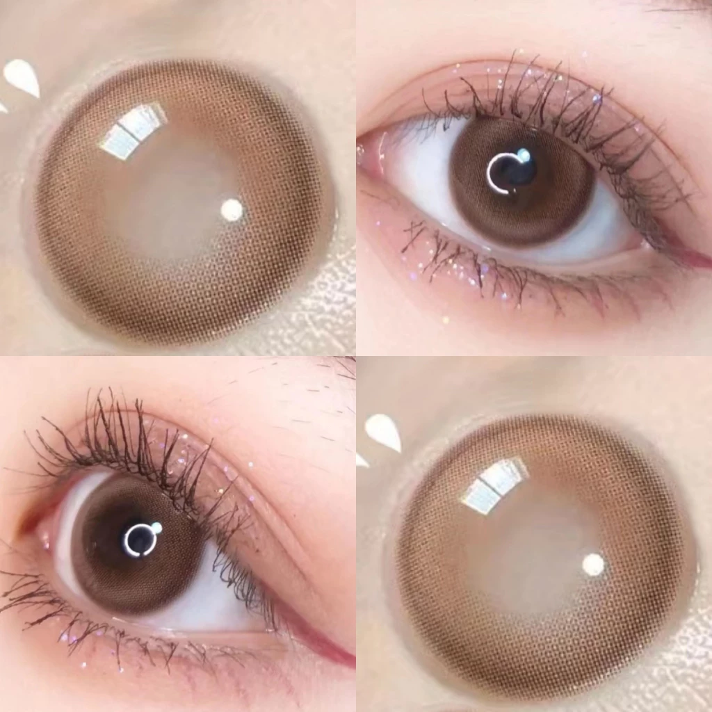 Midroo -1.00-8.00 แว่นตาสายตาสั้น คอนแทก ขยายรูม่านตา คอนแทคเลนส์ MilkToffee Brown-14.2mm
