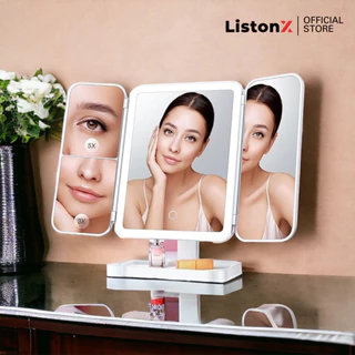 ListonX กระจกแต่งหน้าแบบตั้งโต๊ะไฟ LED | Vanity Lighted Makeup Mirror | กระจกแต่งหน้าพกพา | กระจกแต่งหน้าแบบตั้งโต๊ะ