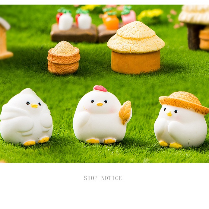 กระท่อมมุงจาก มุงฟาง ลูกเจี๊ยบขาว (ราคา/1ชิ้น)  ตุ๊กตาแต่งสวน จัดสวนถาด โมเดล ตกแต่งบ้าน ของสะสม พร็อพถ่ายรูป