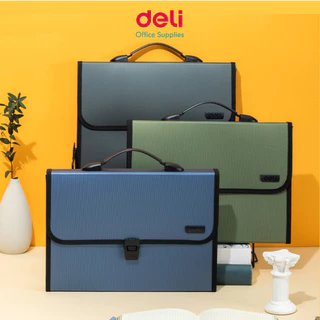 กระเป๋าใส่เอกสาร A4 Deli 5556 กันน้ำ แฟ้มเอกสาร 13 ช่อง จัดเก็บง่าย สำหรับสำนักงาน Document Bag