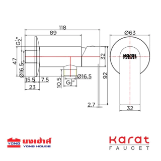 Karat Faucet วาล์วฝักบัว 1 ทาง รุ่น KF-49-870-63 ก๊อกฝักบัว