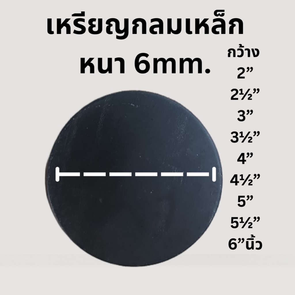 เหรียญกลมเหล็ก [หนา 3/4/6mm.ขนาด 2”- 2½” - 3”- 3½” - 4”- 4½”-5”- 5½”- 6