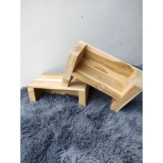 เก้าอี้ไม้สัก ไม้แท้100% ขนาด 25×33×11cm (รับ นน. ได้มากกว่า100โล)(ขาตัน)