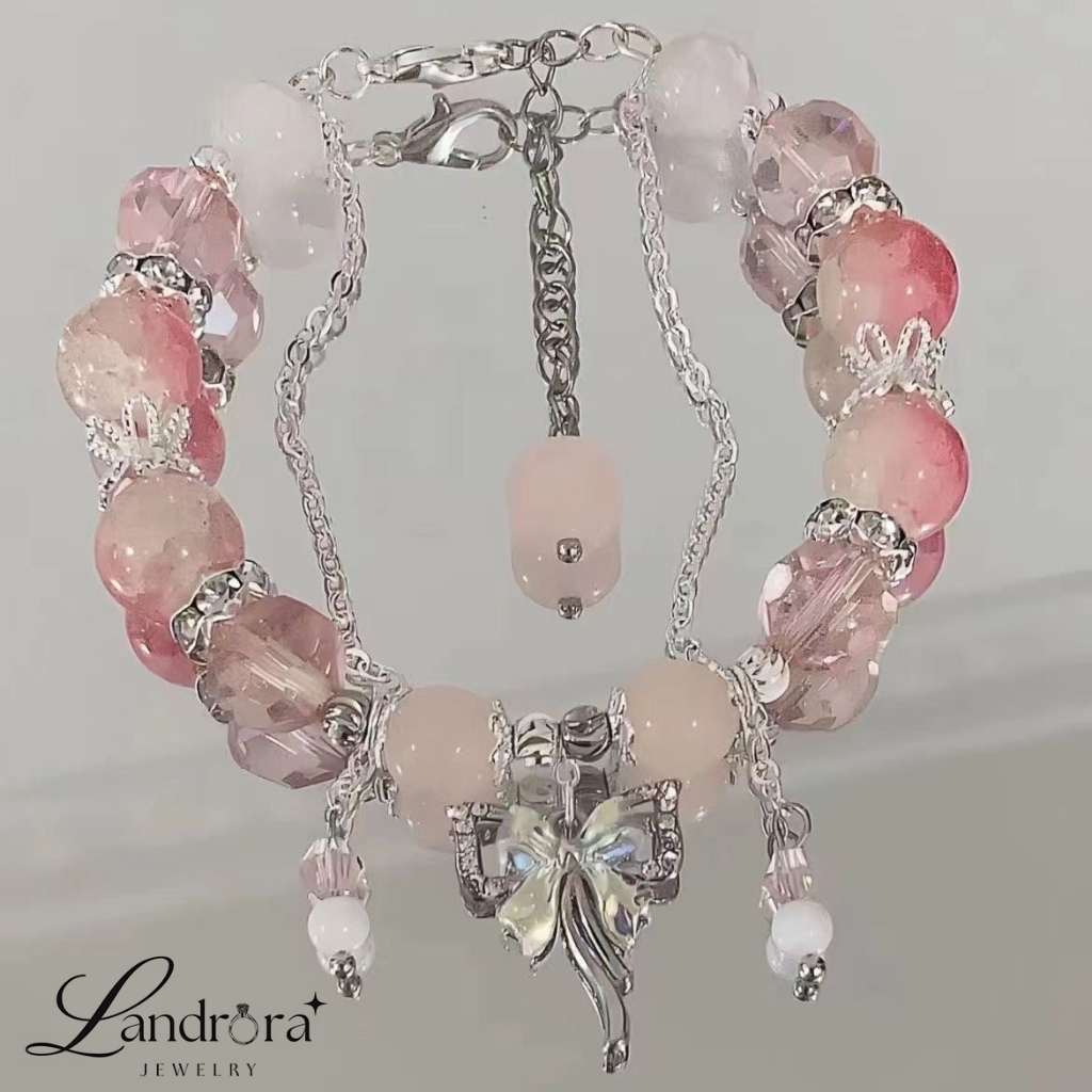 สร้อยคอมือลูกปัดคริสตัลสไตล์เกาหลี handchain SL