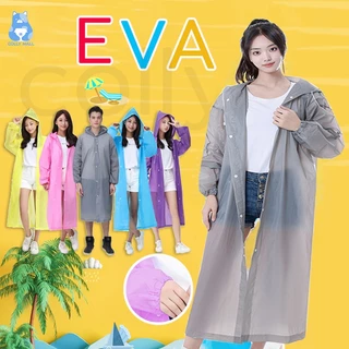 เสื้อกันฝนผู้ใหญ่ ชุดกันฝนแฟชั่นผู้ใหญ่ EVA 5 สี มีหมวก กันน้ำ ทนทาน แขนจั๊ม น้ำหนักเบาพกพาสะดวก