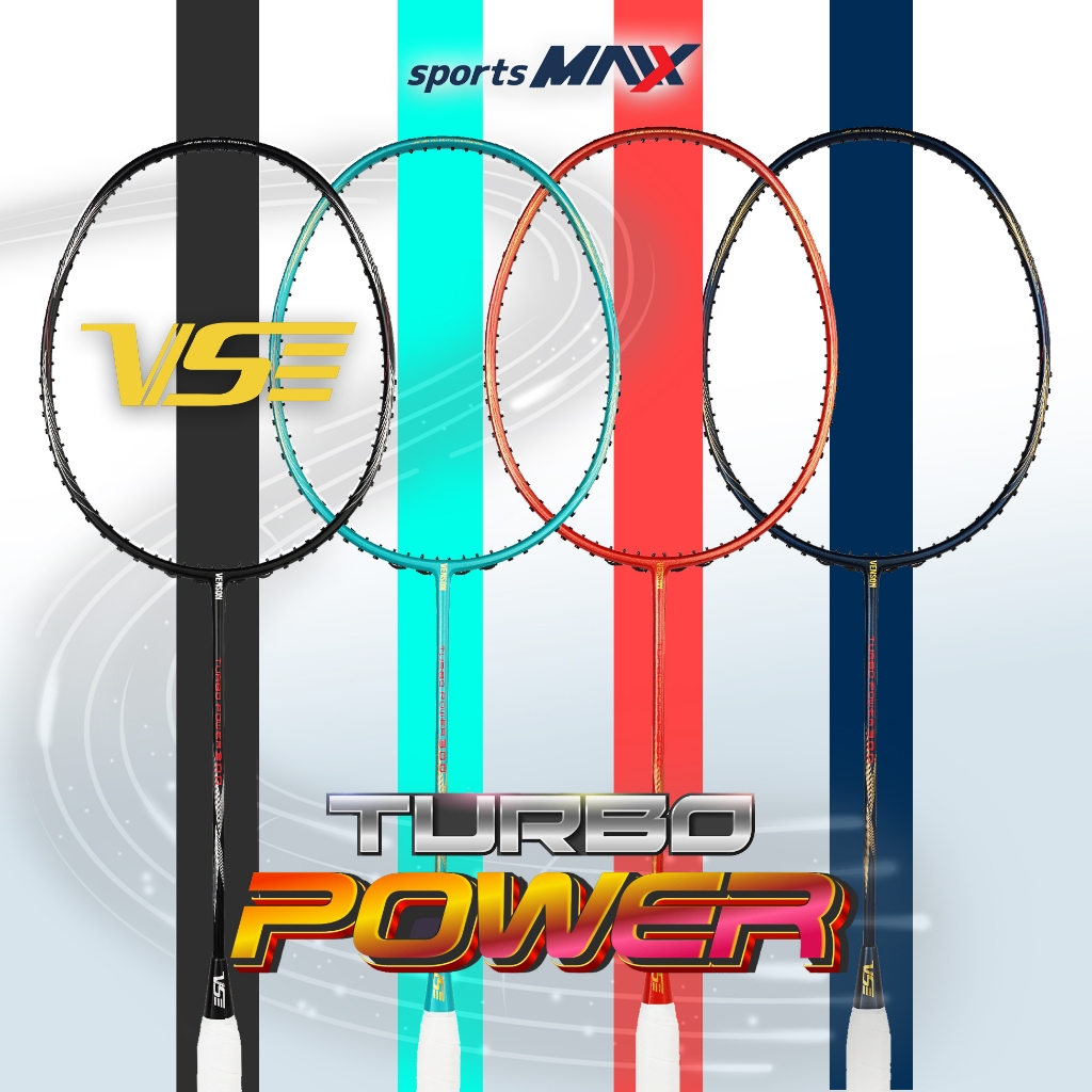 (ฟรีซองเต็ม+เอ็น+พันด้าม) ไม้แบดมินตัน VS รุ่น Turbo Power 4U Badminton Racket