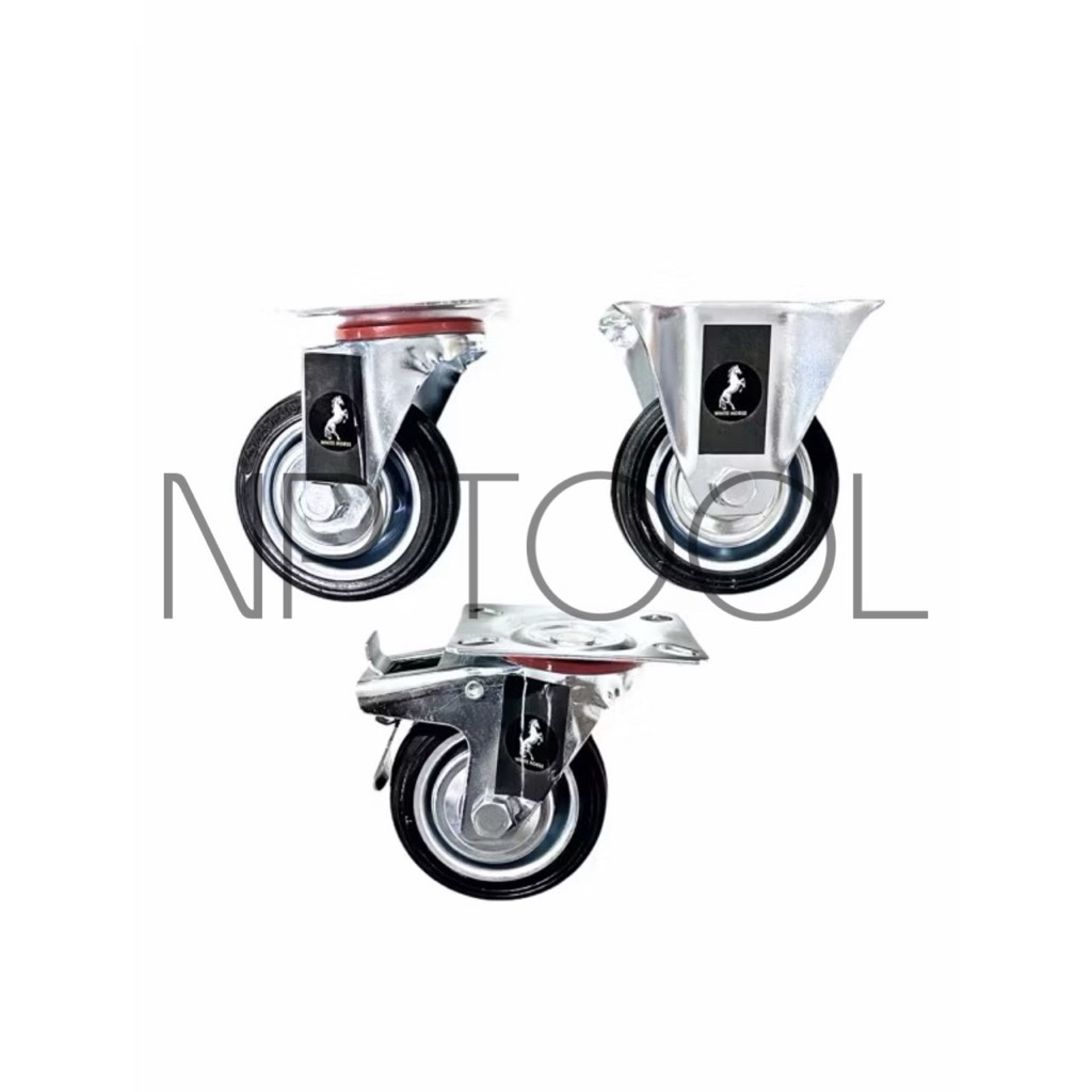 NP-130 ล้อรถเข็น ล้อยาง​ 5นิ้ว4นิ้ว3นิ้ว​ ล้อ​ยาง หมุนได้ หมุนไม่ได้ ล้อเป็น ล้อตาย ล้อรถเข็นของ ล้อยูริเทน​  ล้อรถ