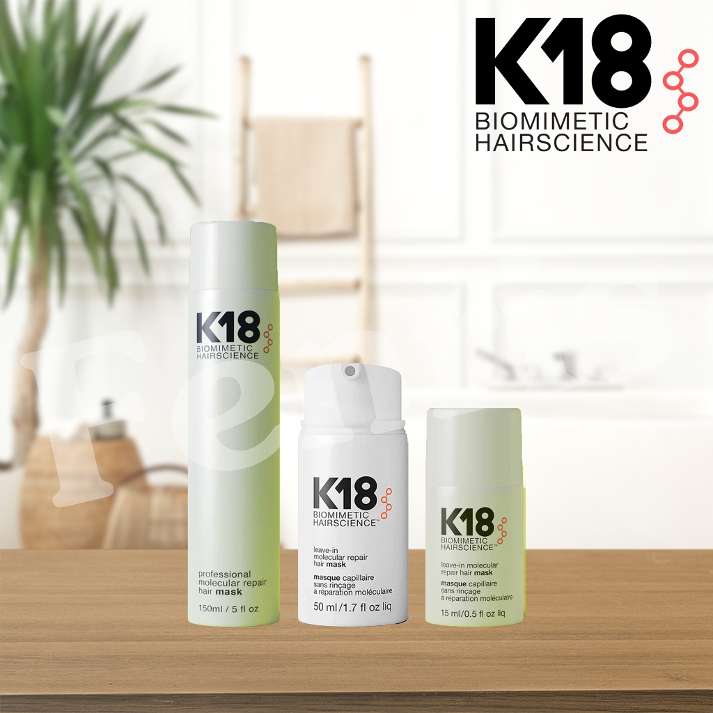 K18 leave-in molecular repair hair mask 15 50 150 ML.ลีฟอิน มาส์ก การซ่อมแซมระดับโมเลกุลของK18ทำงานท
