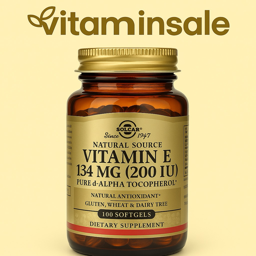 Solgar Vitamin E 200 IU 100 เม็ด วิตามินอีจากธรรมชาติ บำรุงสุขภาพผิวและร่างกาย