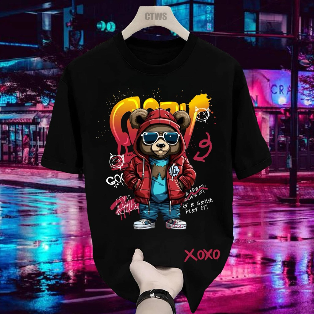 เสื้อยืดสกรีนลาย“Bear xoxo”เนื้อผ้าคอตตอน100% สินค้าพร้อมส่ง มีปลายทาง✅
